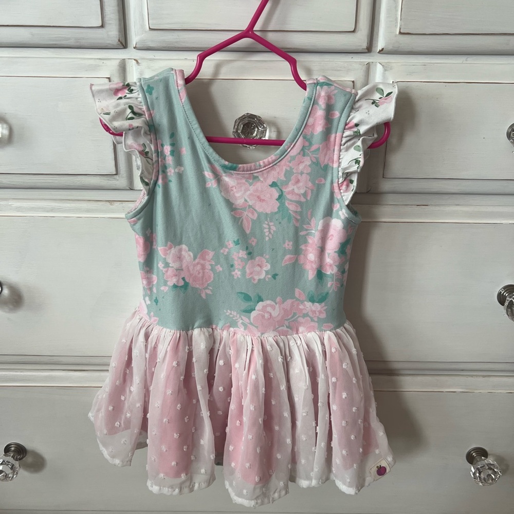 Cheeky Plum Floral Dress - Pink and Green